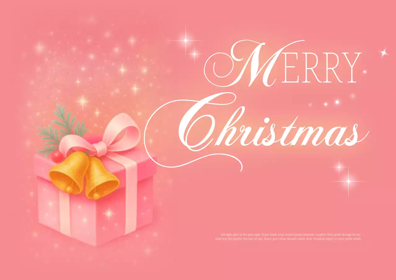 Pink Cute Christmas Postcard