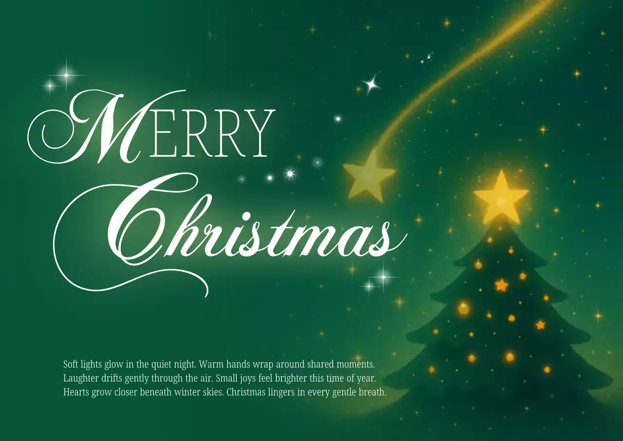 Green Vintage Christmas Card