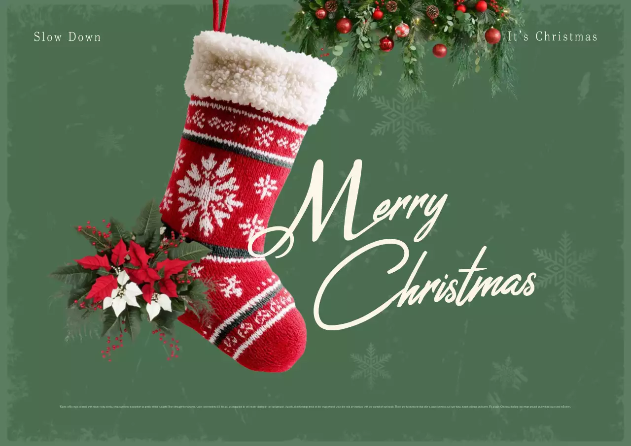 Green Classic Christmas Postcard