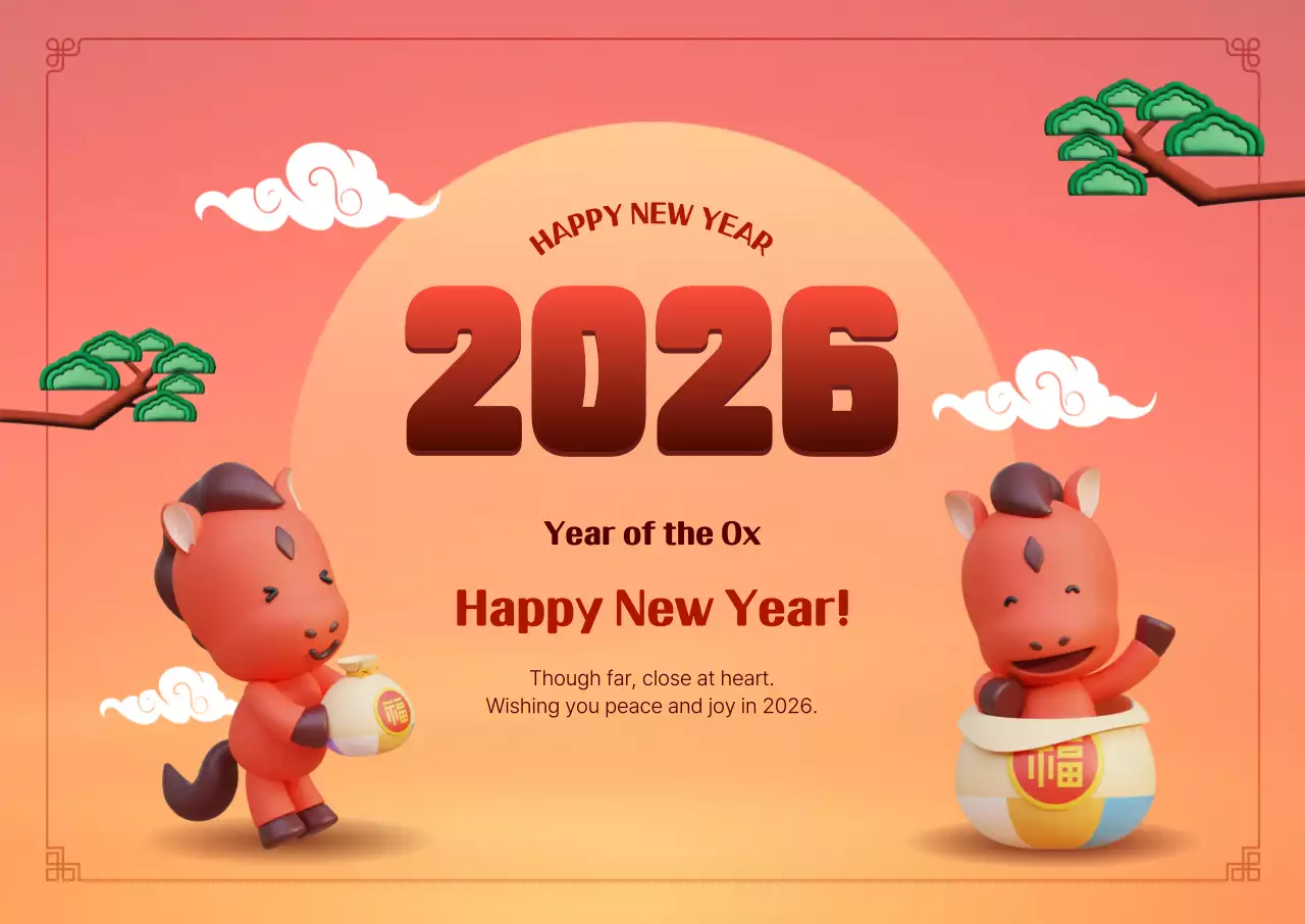 Orange Baby New Year's Greetings