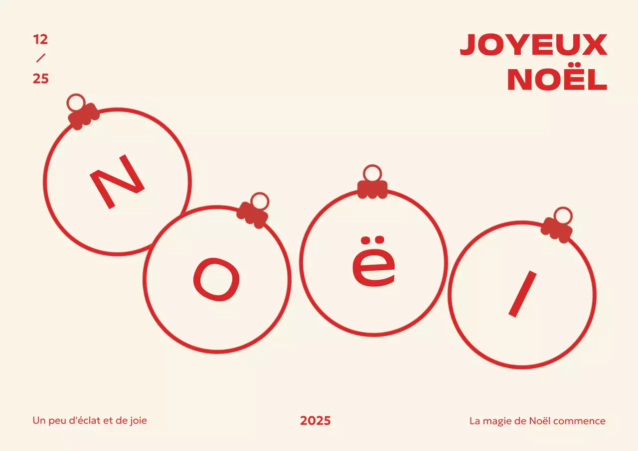 Carte de Noël moderne rouge