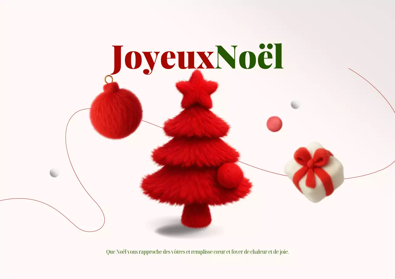 Vœux de Noël simples en rouge