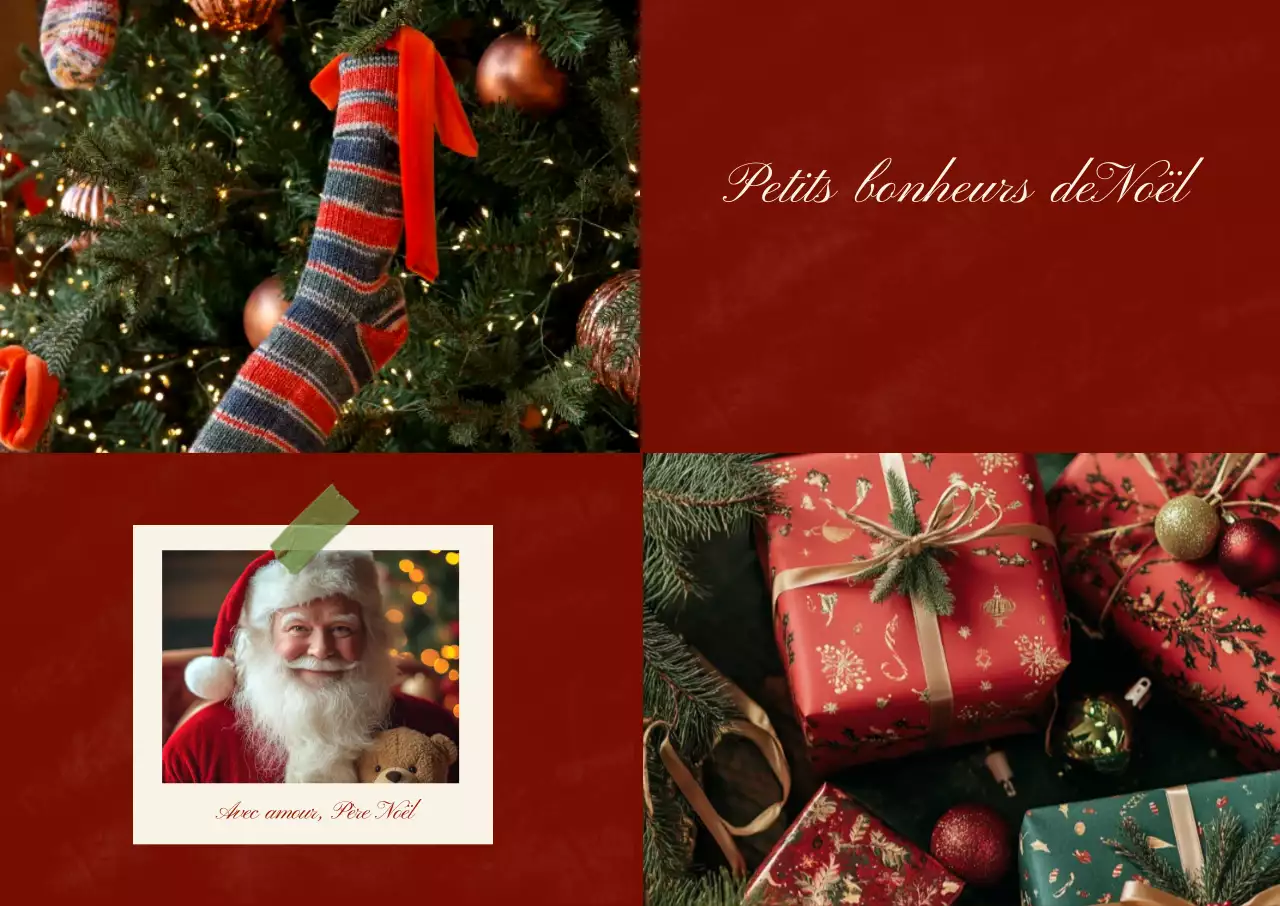 Carte de Noël vintage rouge