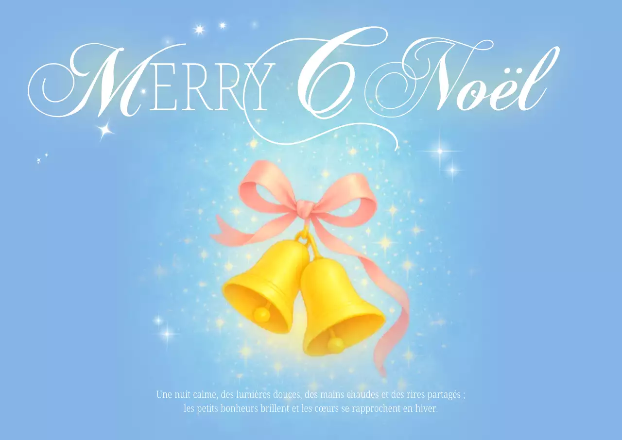 Carte postale de Noël classique bleu ciel