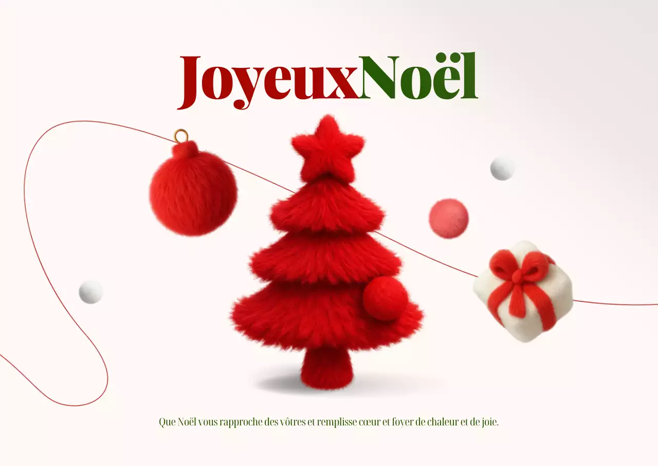 Vœux de Noël simples en rouge