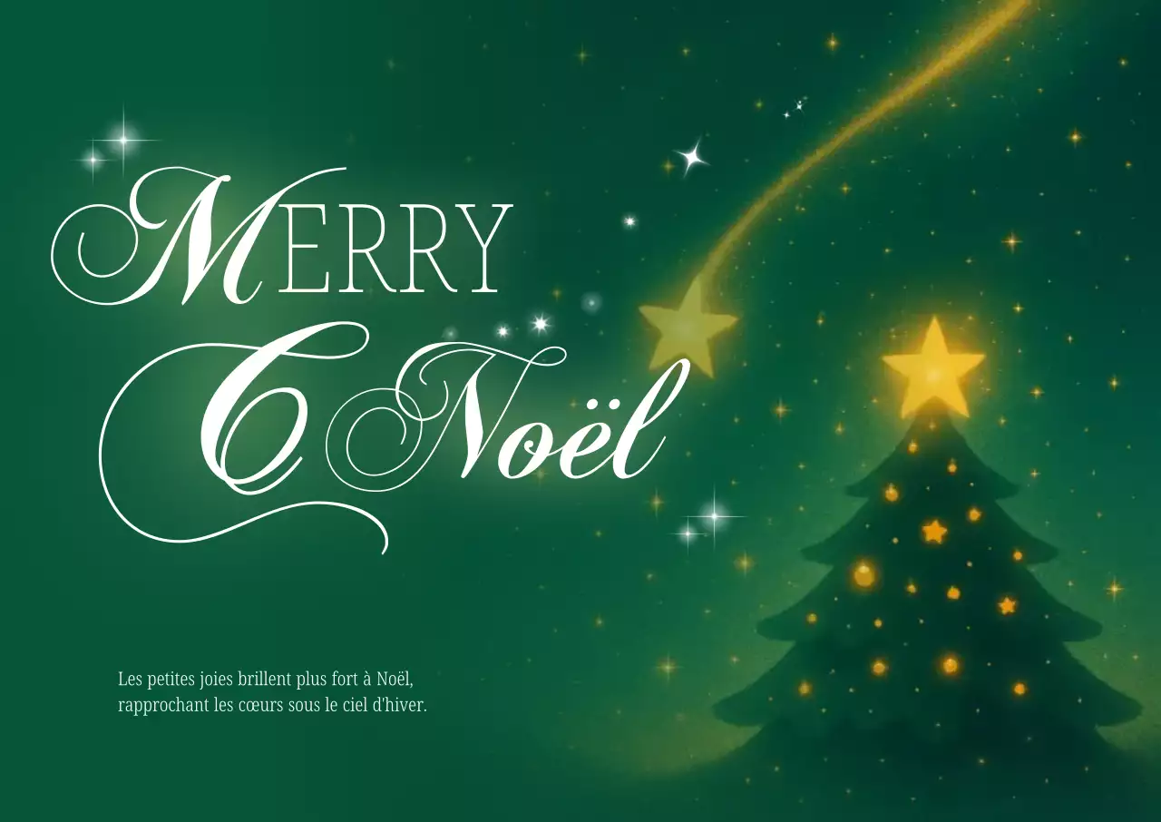 Carte de Noël vintage verte