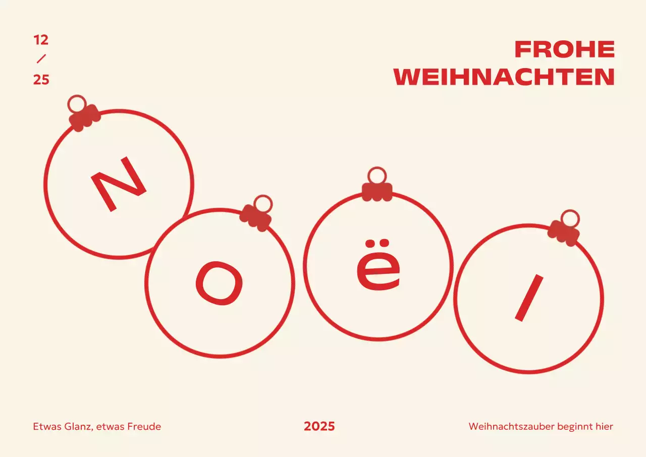 Rote moderne Weihnachtskarte