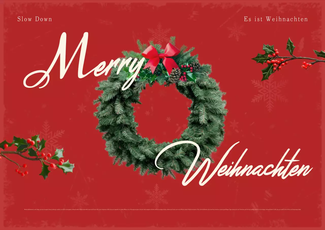 Rote klassische Weihnachtskarte