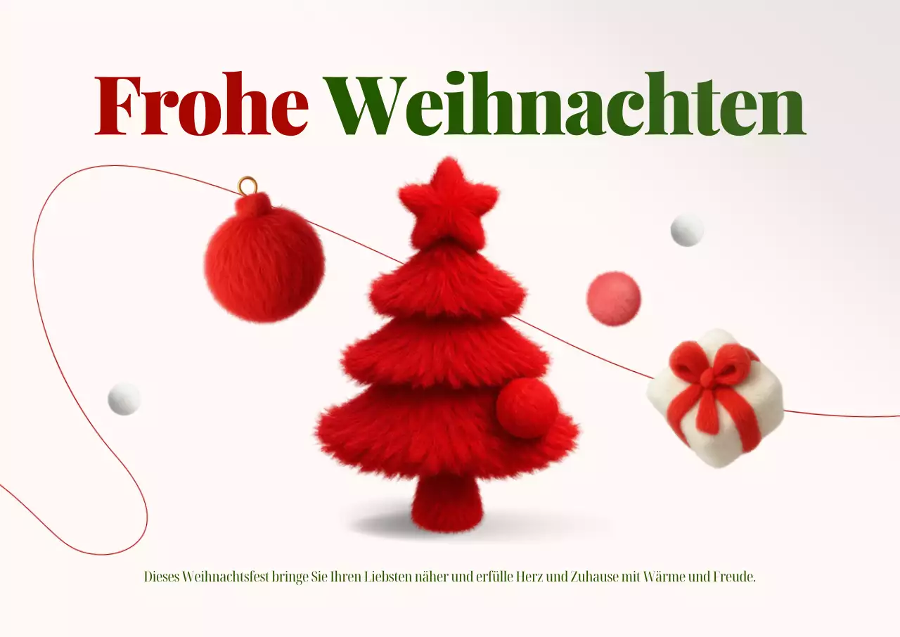Rote, schlichte Weihnachtsgrüße