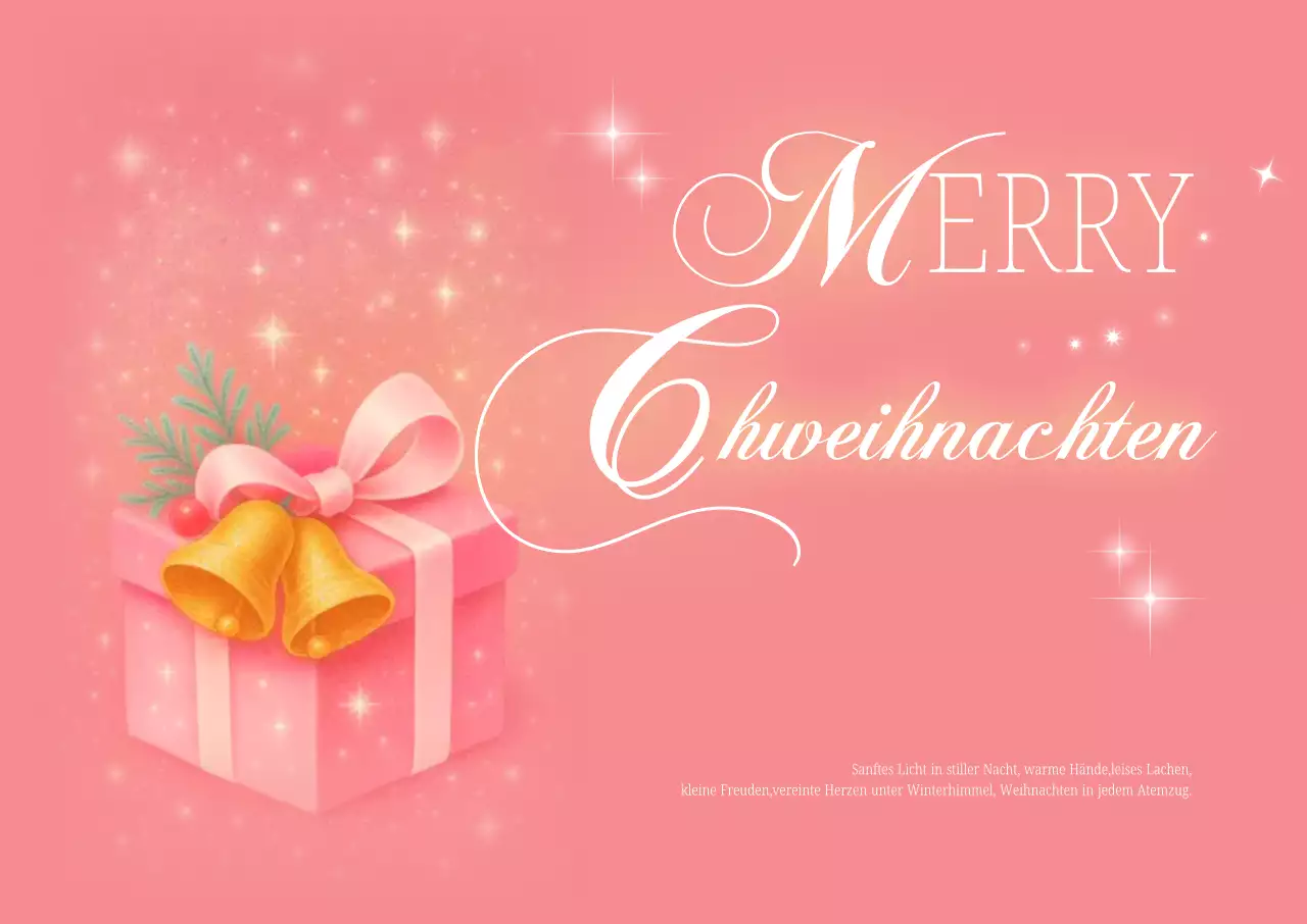Niedliche rosa Weihnachtspostkarte