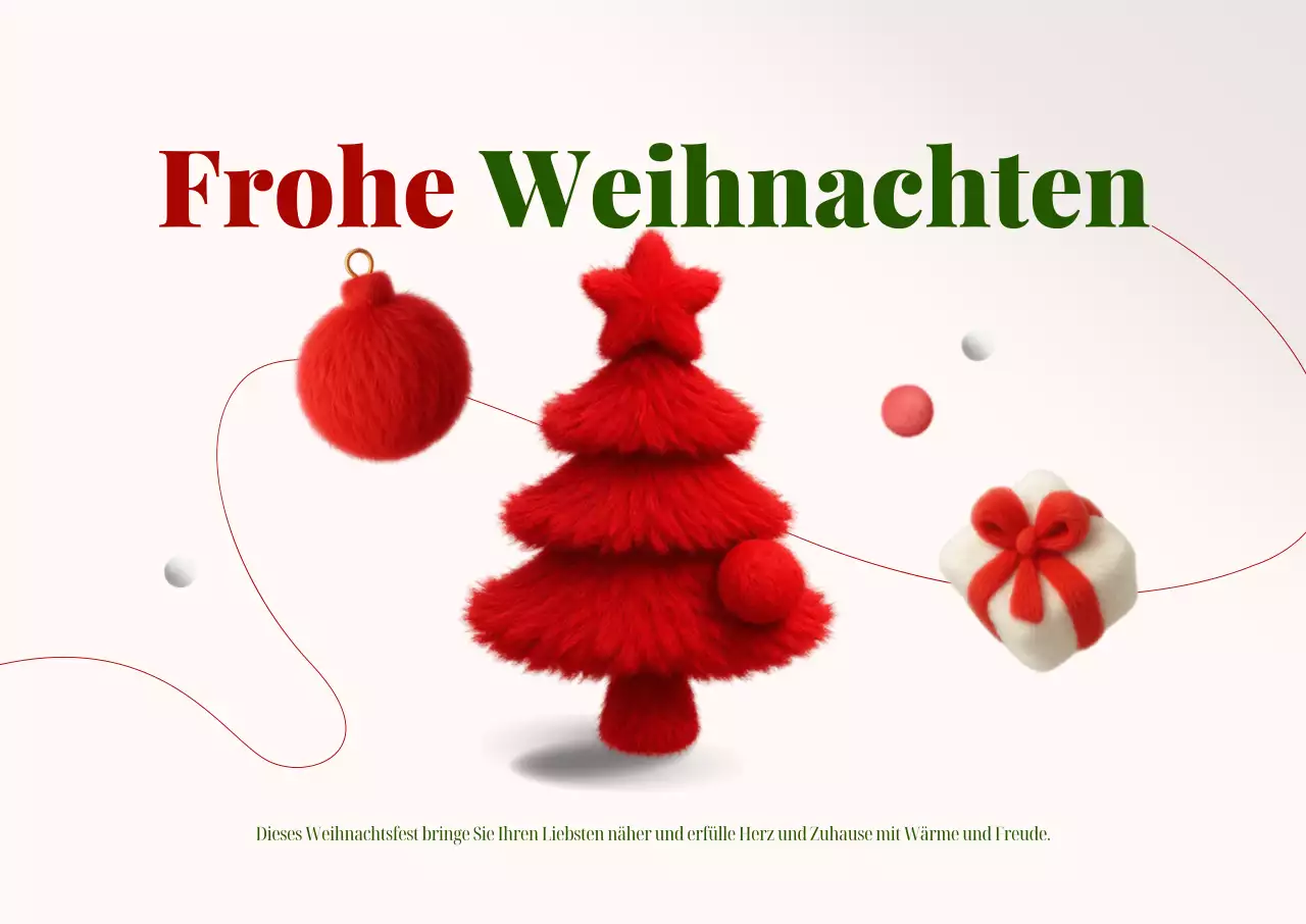 Rote, schlichte Weihnachtsgrüße