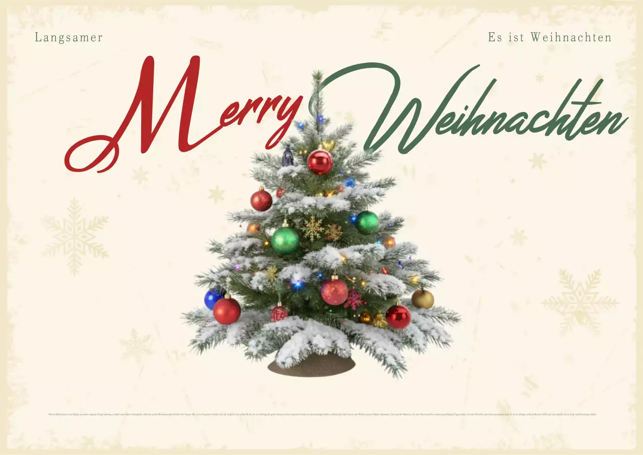 Beige klassische Weihnachtspostkarte