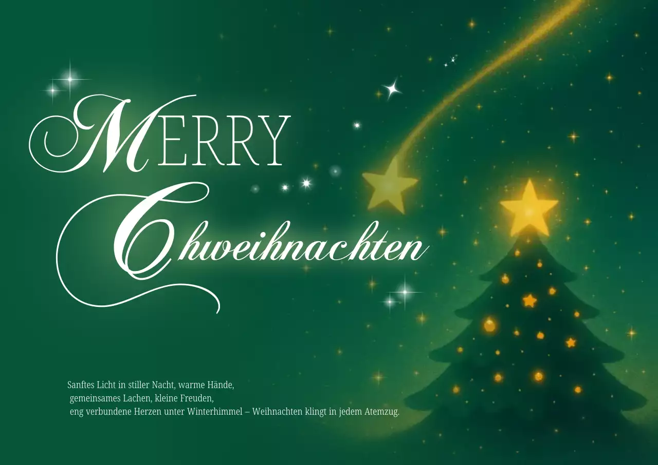 Grüne Vintage-Weihnachtskarte