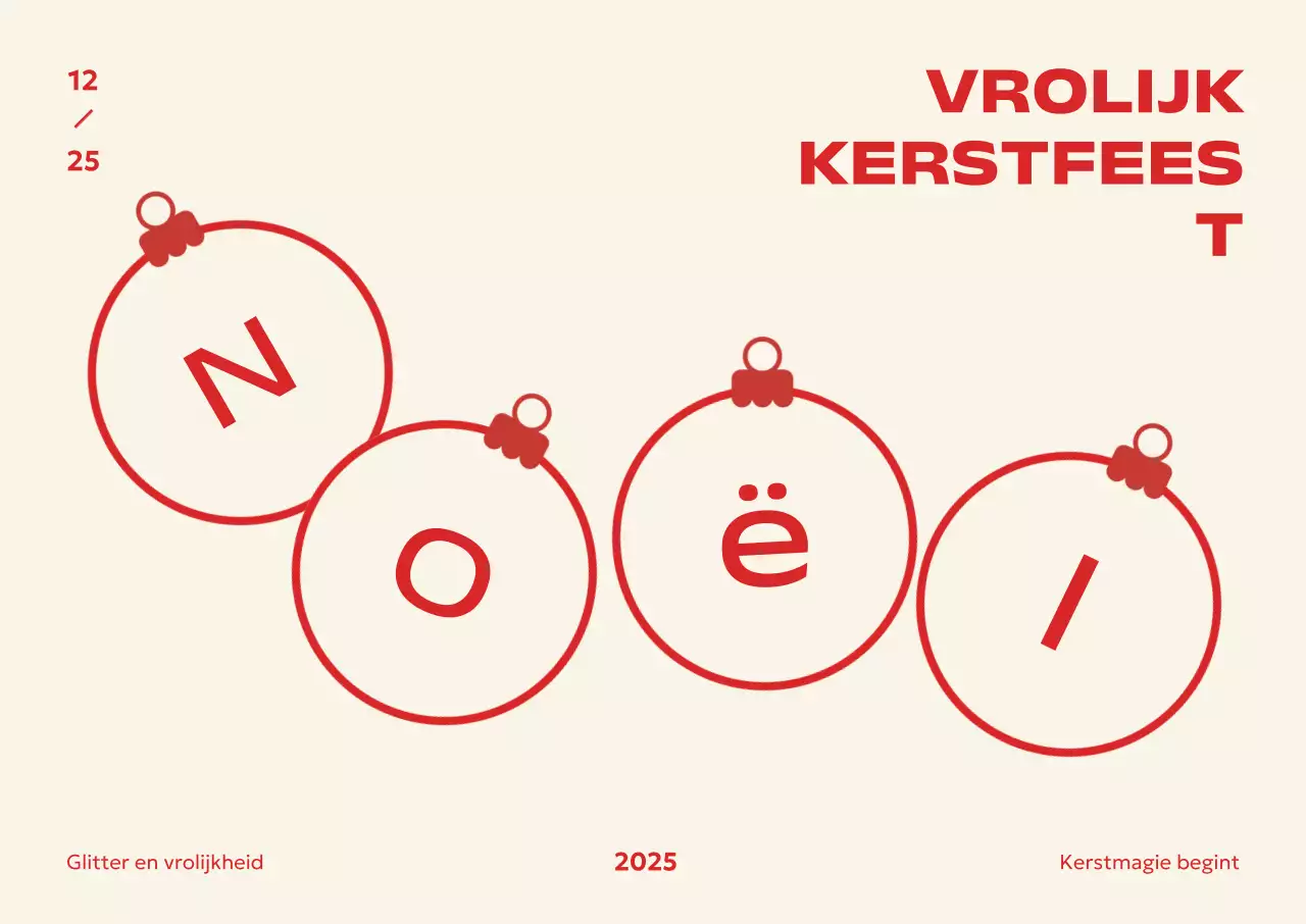 Rode moderne kerstkaart
