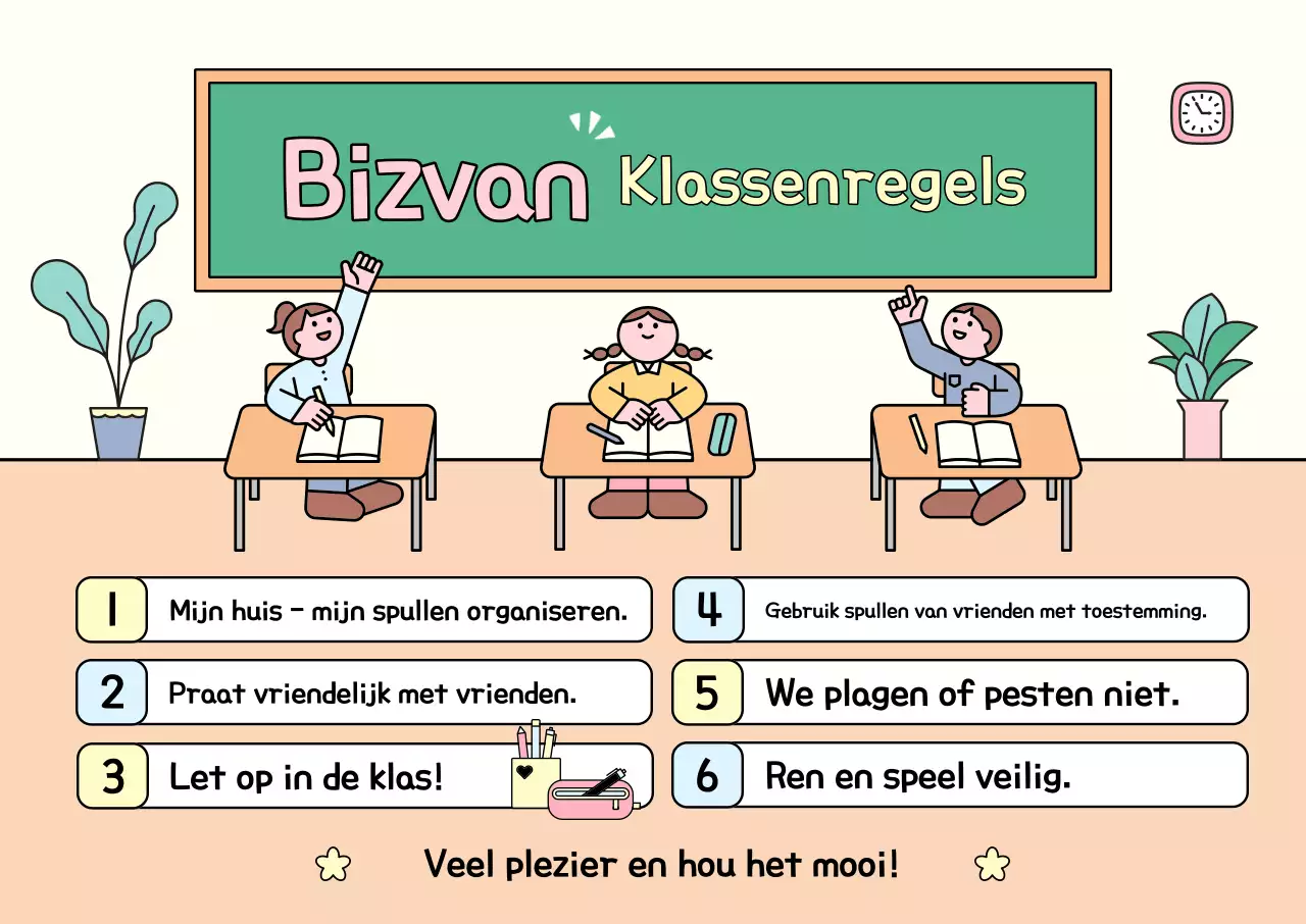 Yeonbora's schattige lesmateriaal over de regels voor in de klas