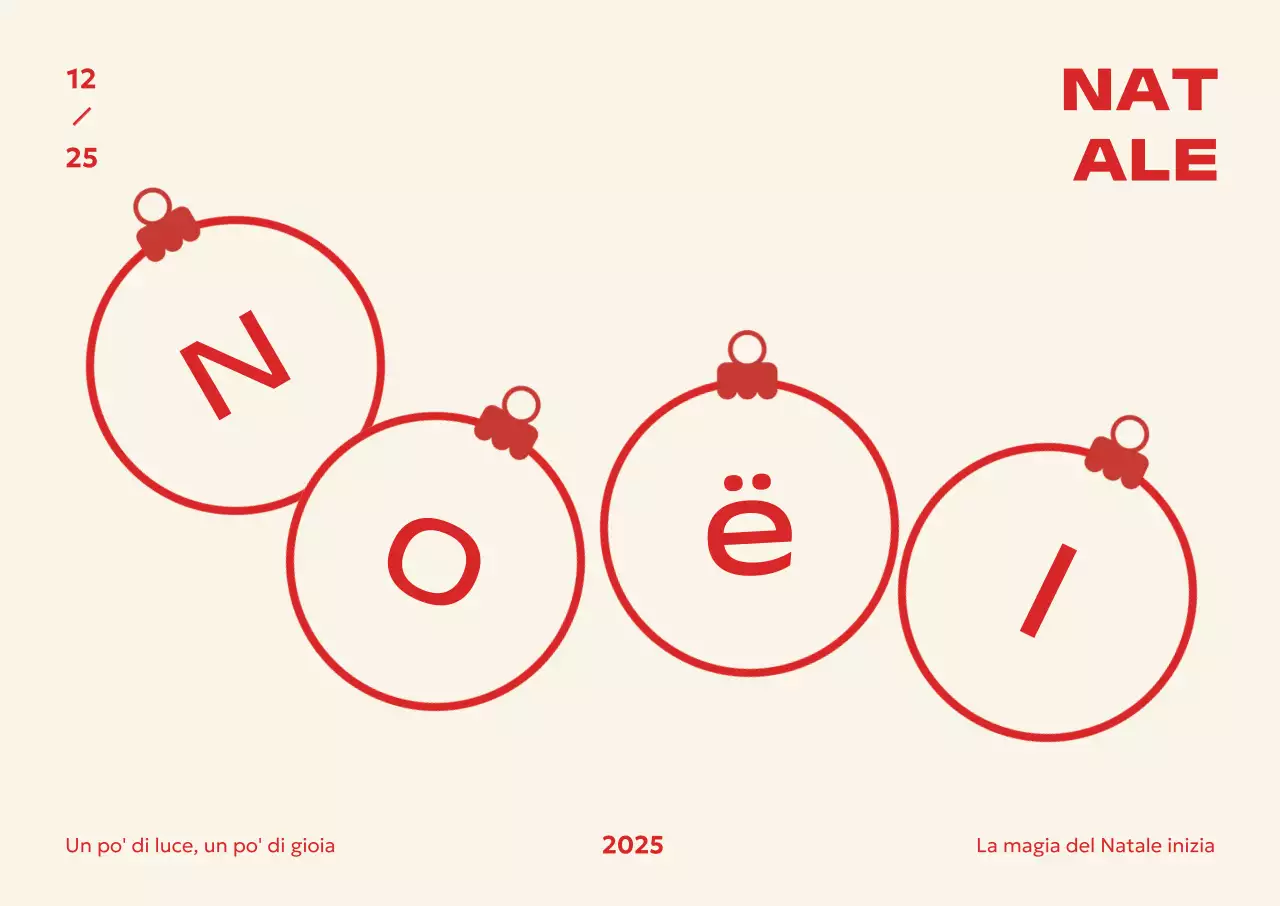 Biglietto di Natale moderno rosso