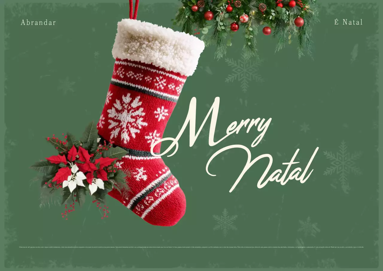 Cartão postal clássico de Natal verde