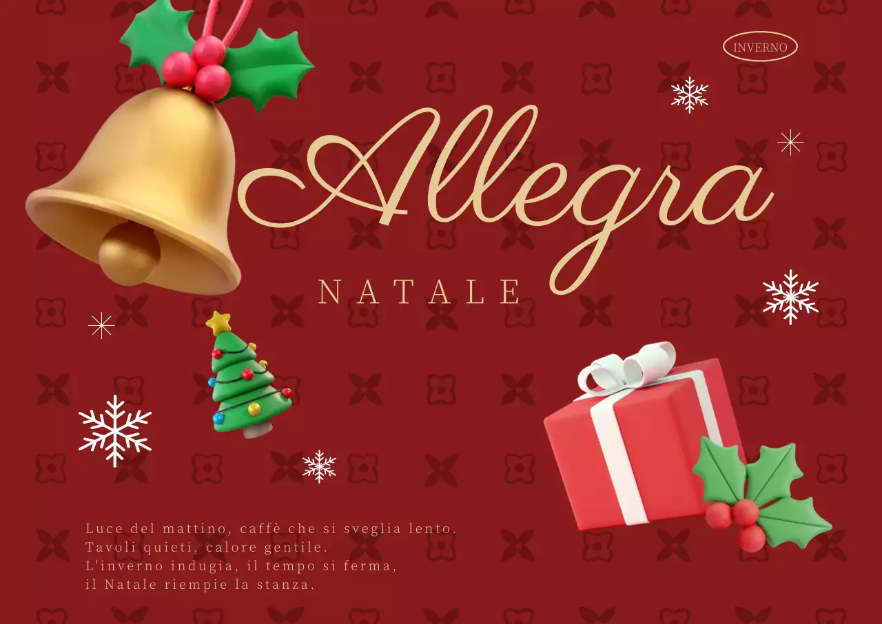 Cartolina di Natale vintage rossa