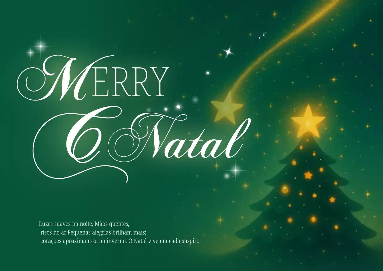 Cartão de Natal Vintage Verde