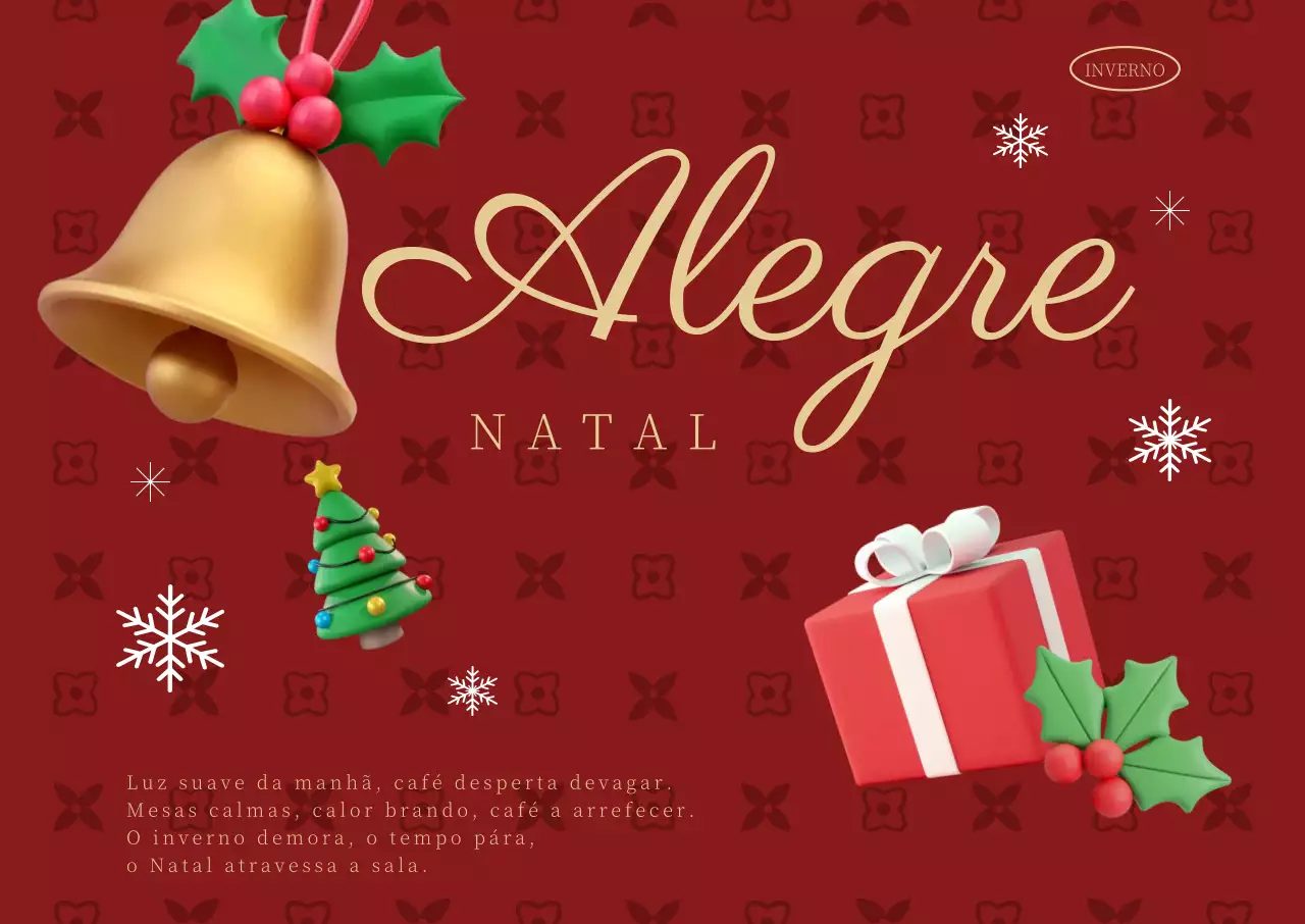 Cartão postal de Natal vintage vermelho