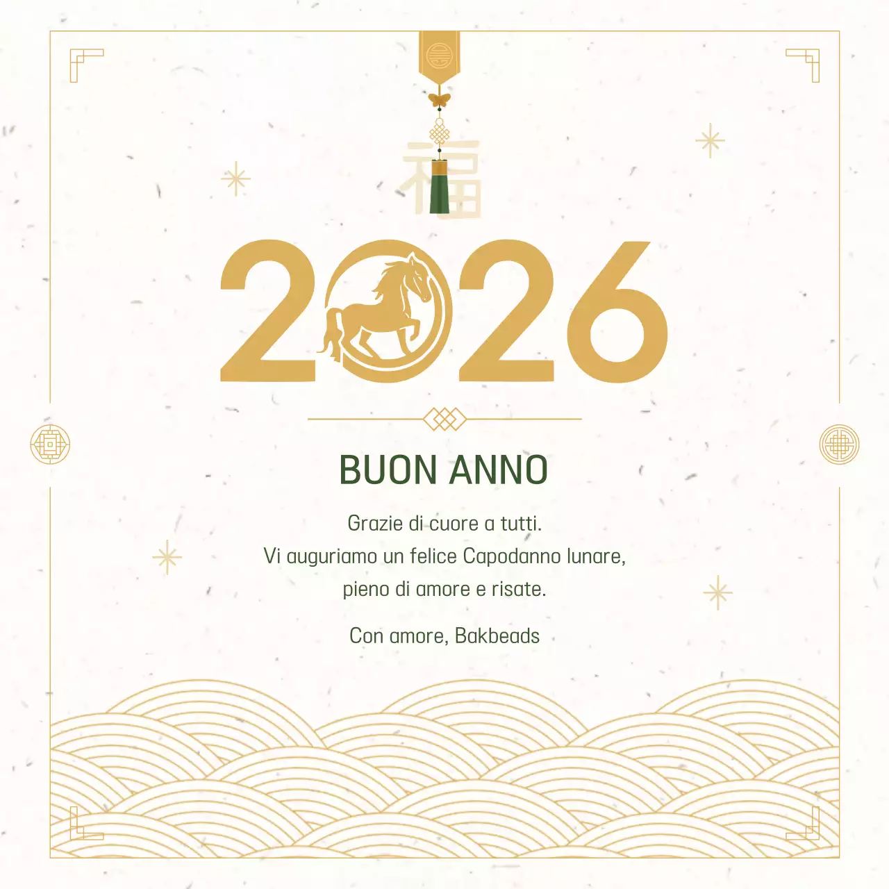 Auguri tradizionali di Capodanno dorati