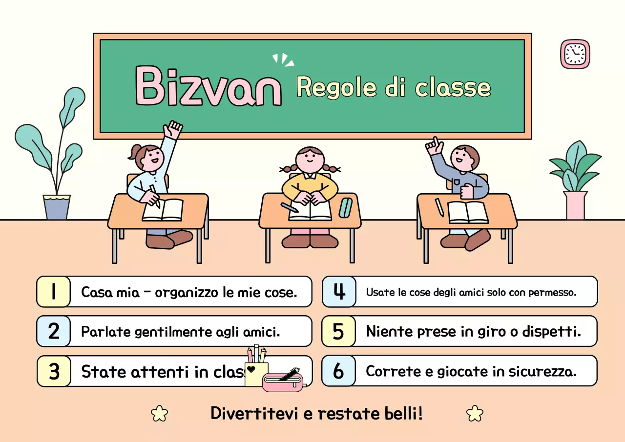 Materiale didattico per le regole carine della classe di Yeonbora