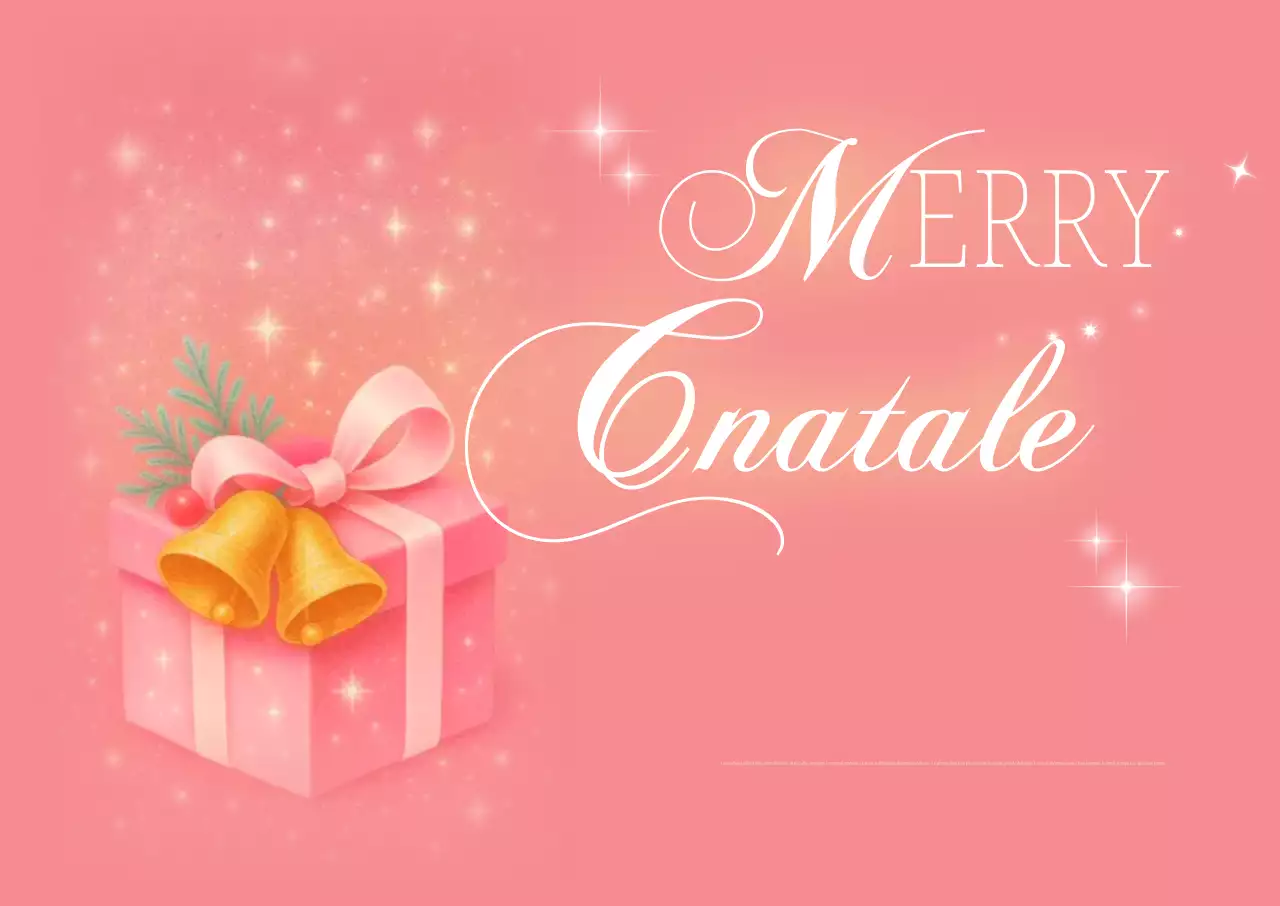 Cartolina di Natale rosa carina