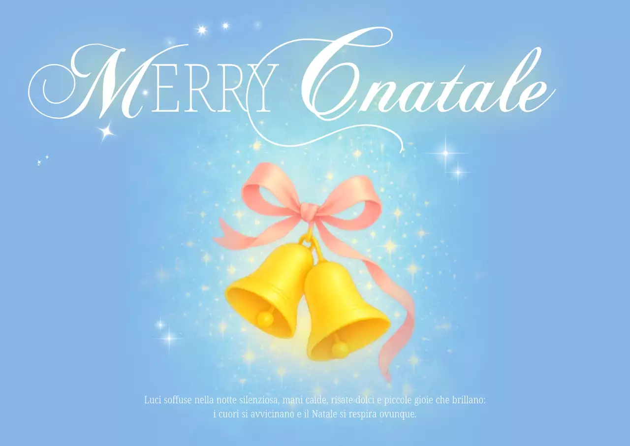 Cartolina di Natale classica blu cielo