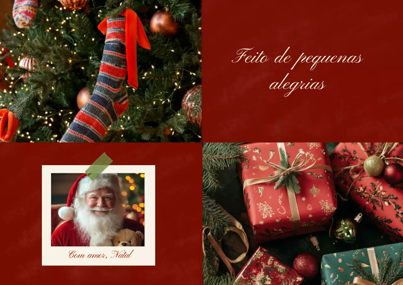 Cartão de Natal Vintage Vermelho