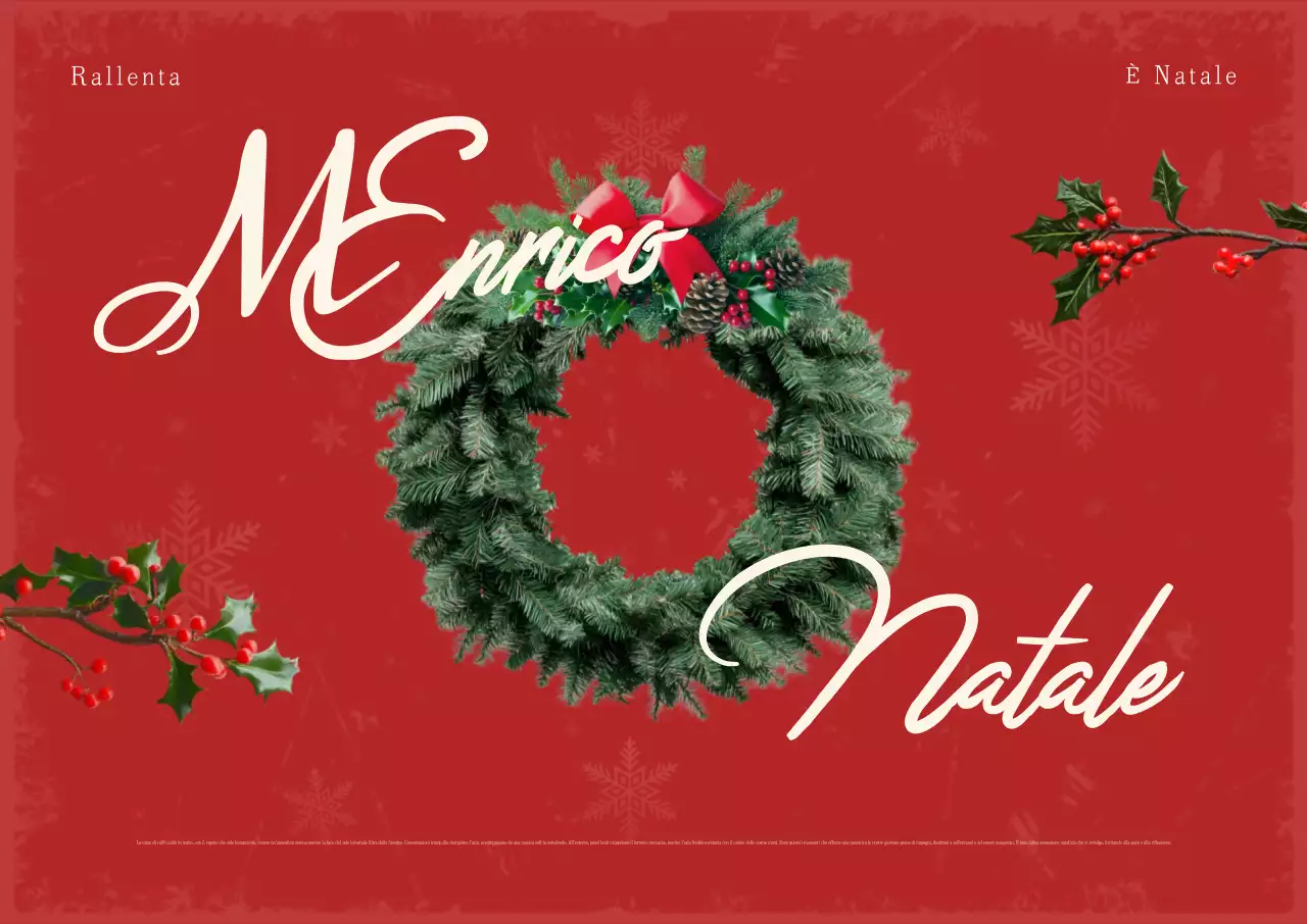 Biglietto di Natale classico rosso