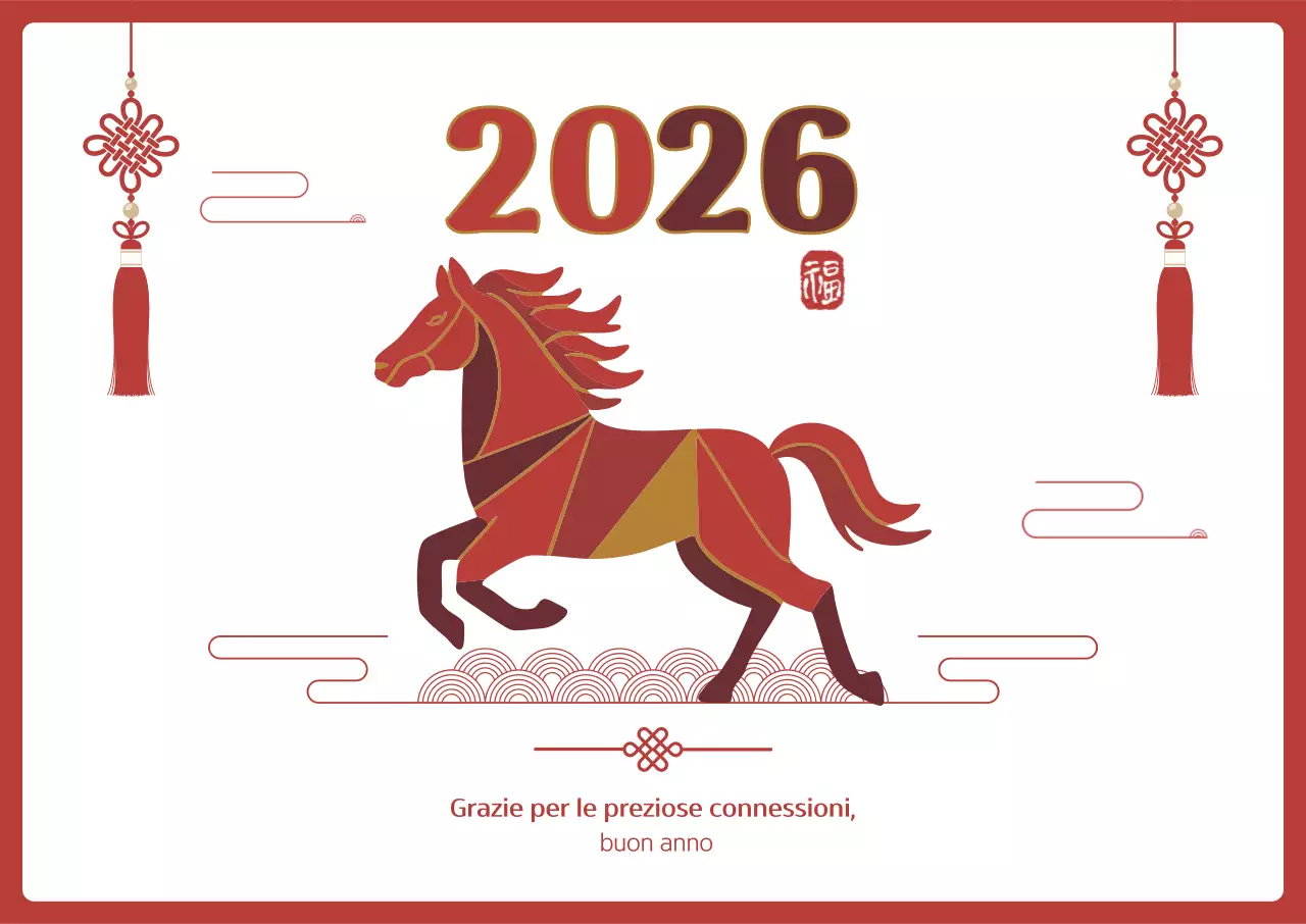 Auguri tradizionali di Capodanno in rosso