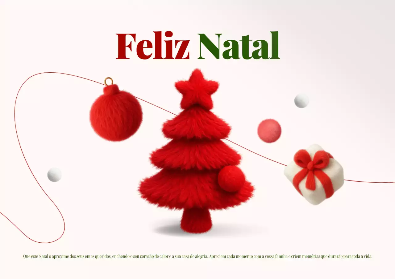 Saudações de Natal Simples em Vermelho