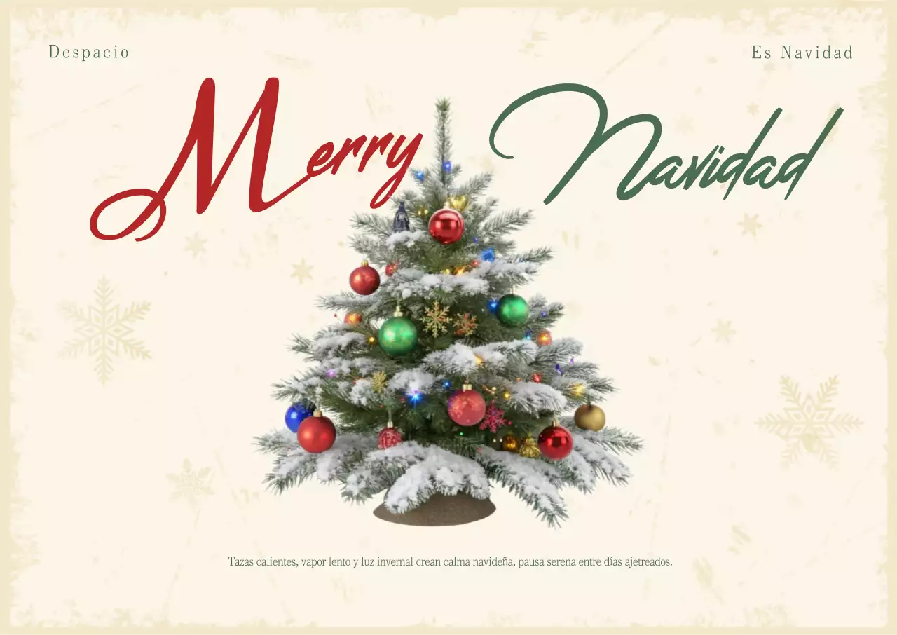 Postal navideña clásica beige