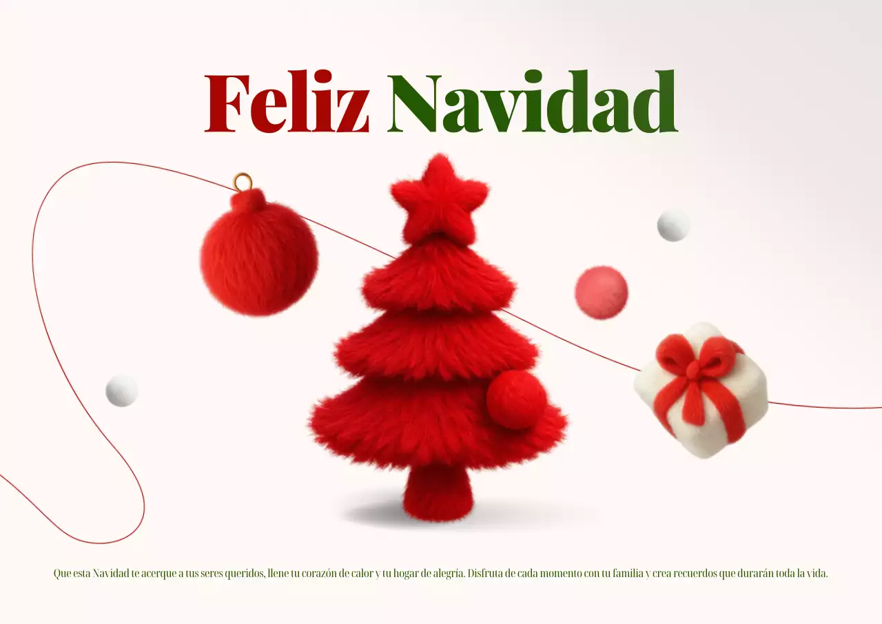 Saludos navideños sencillos en rojo