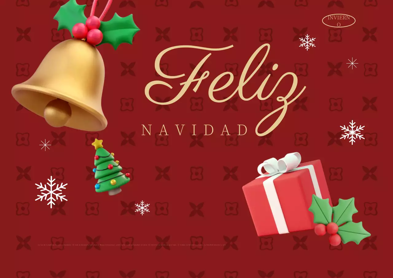 Postal navideña vintage roja