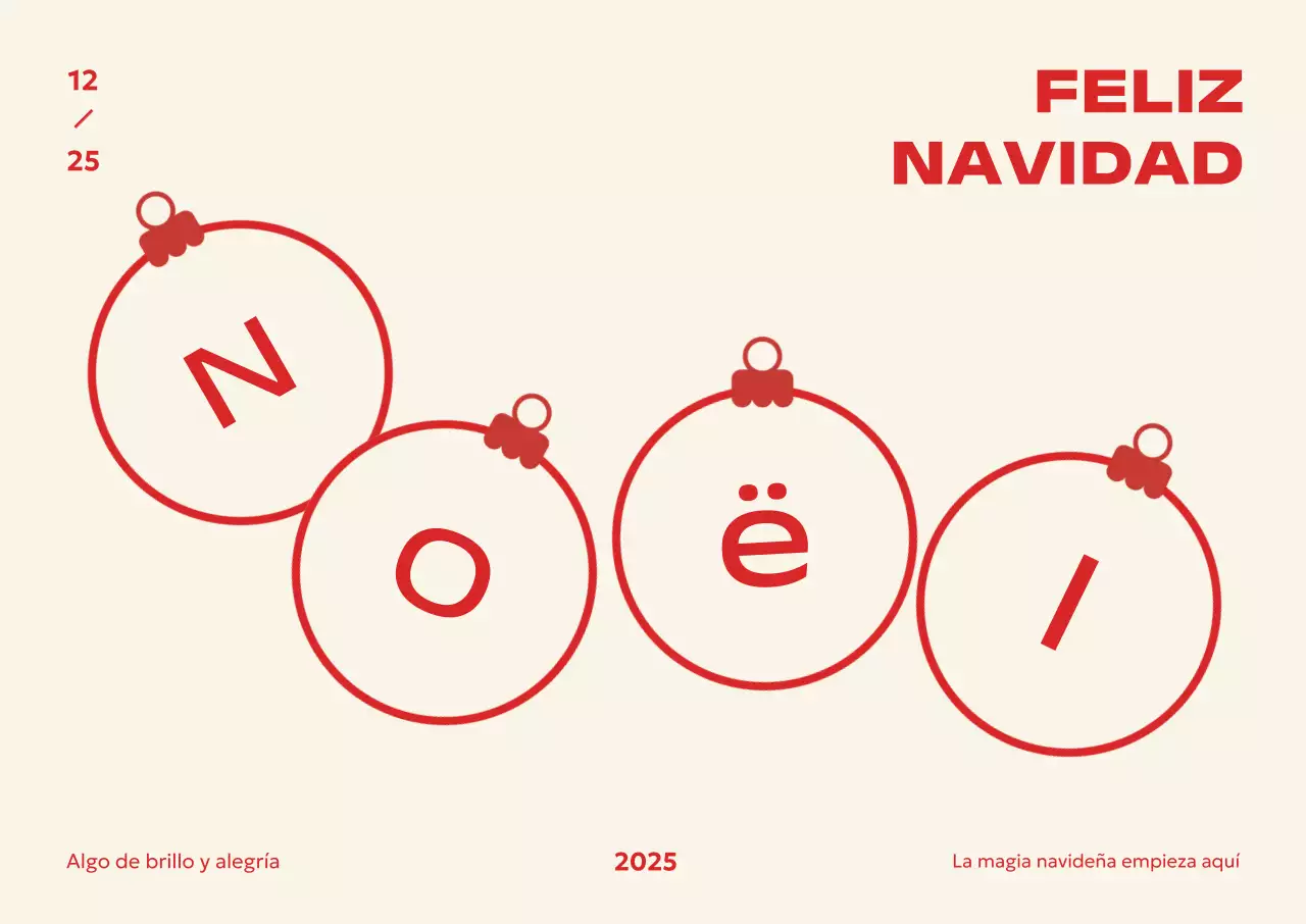 Tarjeta navideña moderna roja