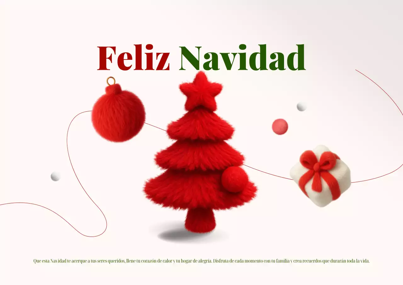 Saludos navideños sencillos en rojo