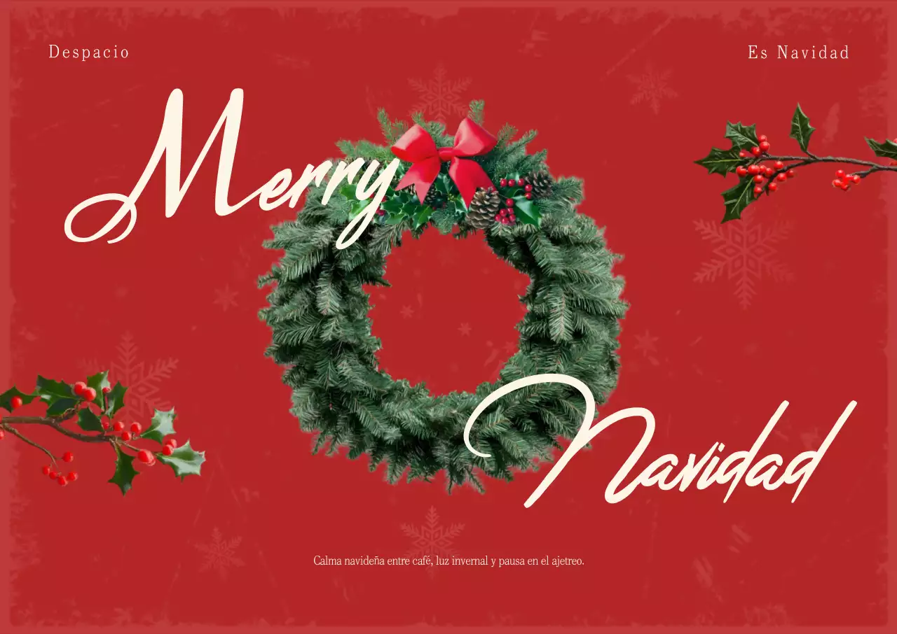 Tarjeta navideña clásica roja