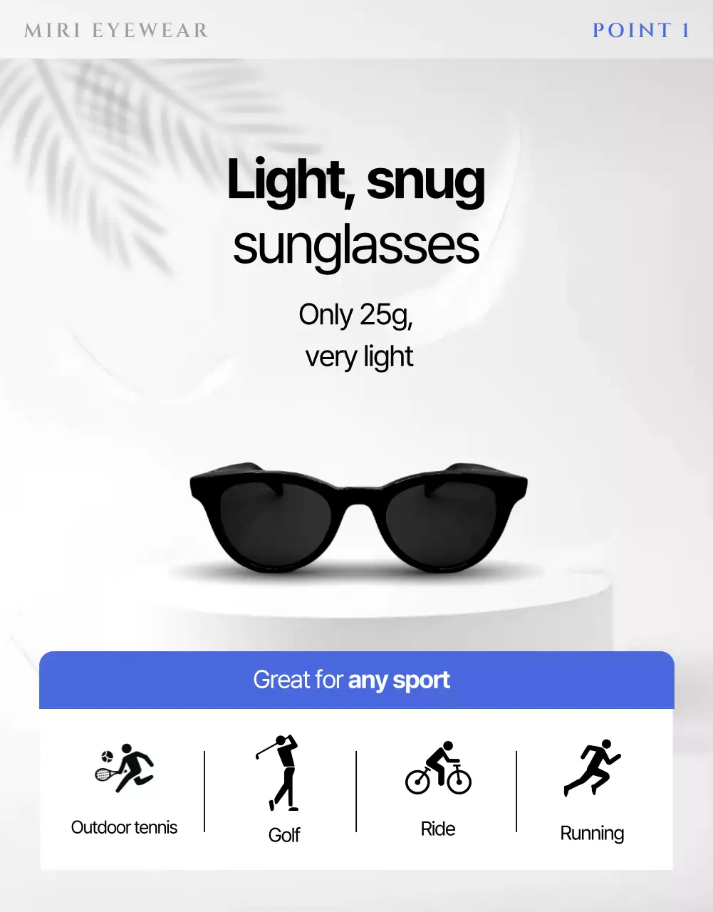 Quảng cáo kính râm hiện đại màu xanh dương