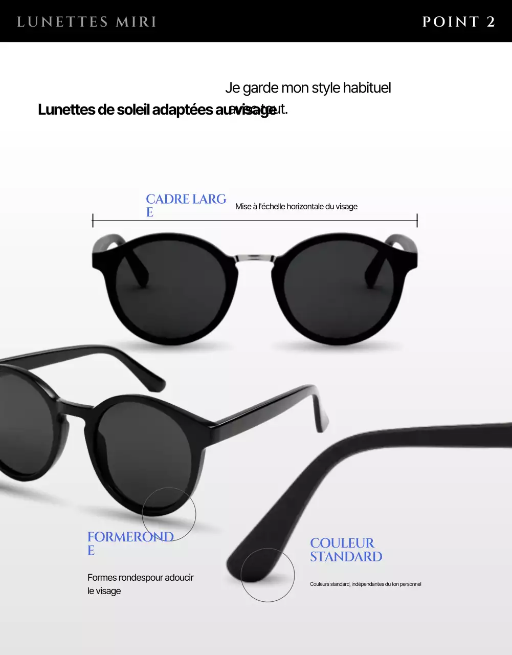 Publicité pour des lunettes de soleil bleues modernes
