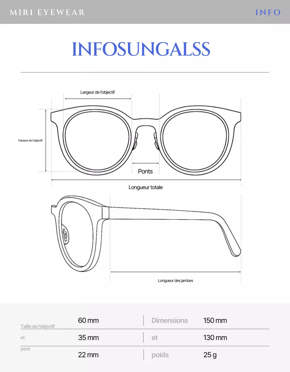 Publicité pour des lunettes de soleil bleues modernes