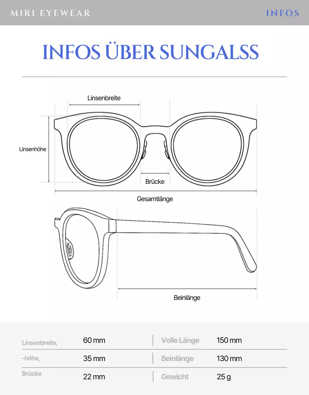 Werbung für moderne blaue Sonnenbrillen