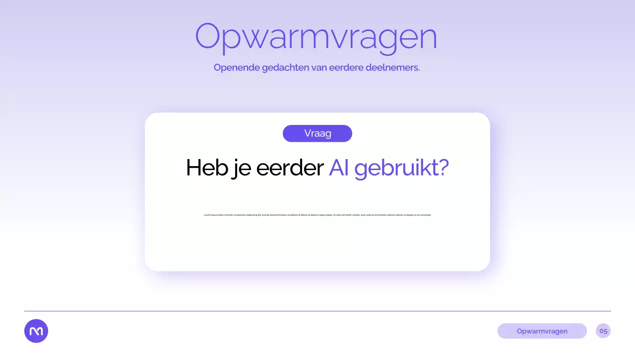 Paarse moderne AI-cursuspresentatie