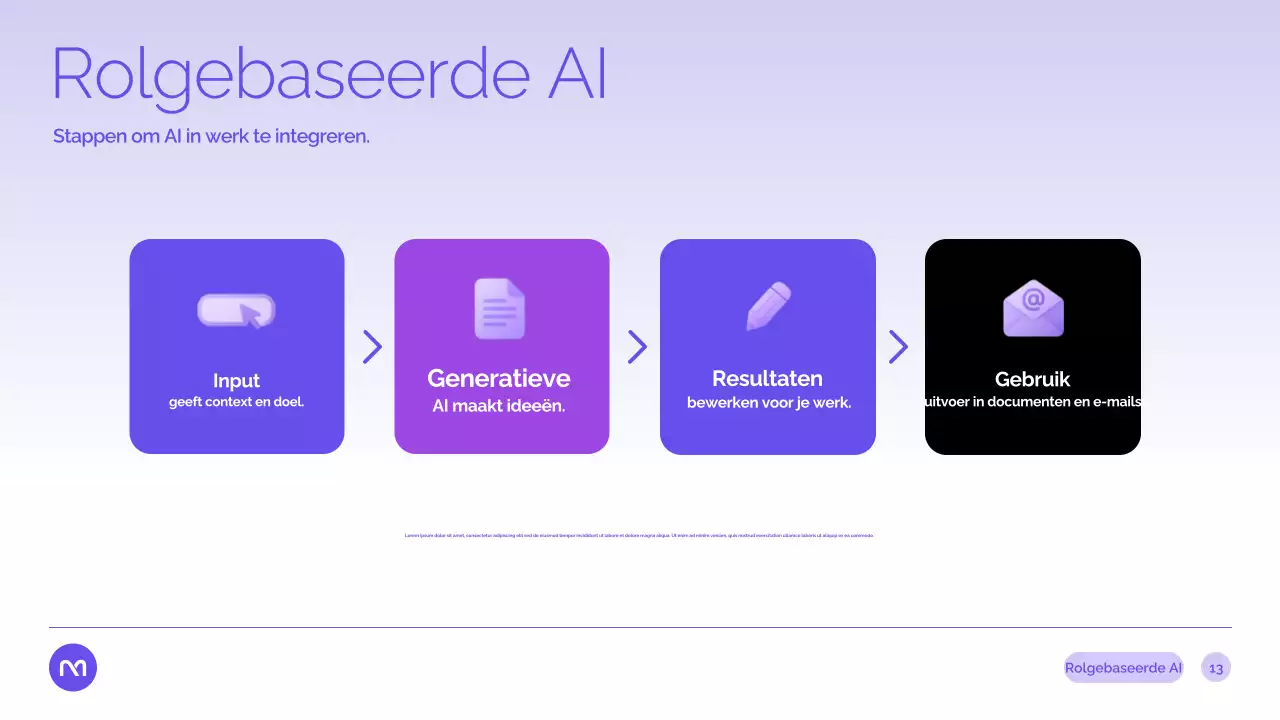 Paarse moderne AI-cursuspresentatie