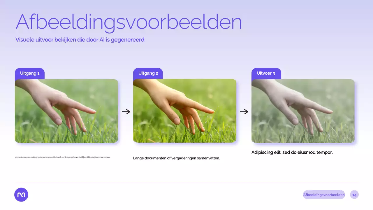 Paarse moderne AI-cursuspresentatie