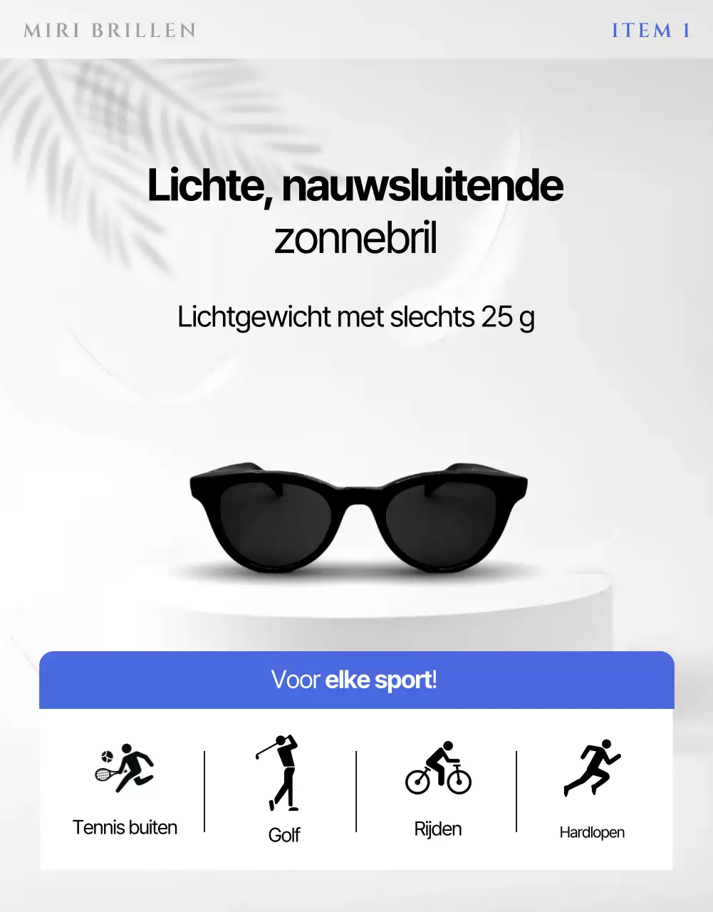 Blauwe moderne zonnebrillen advertentie