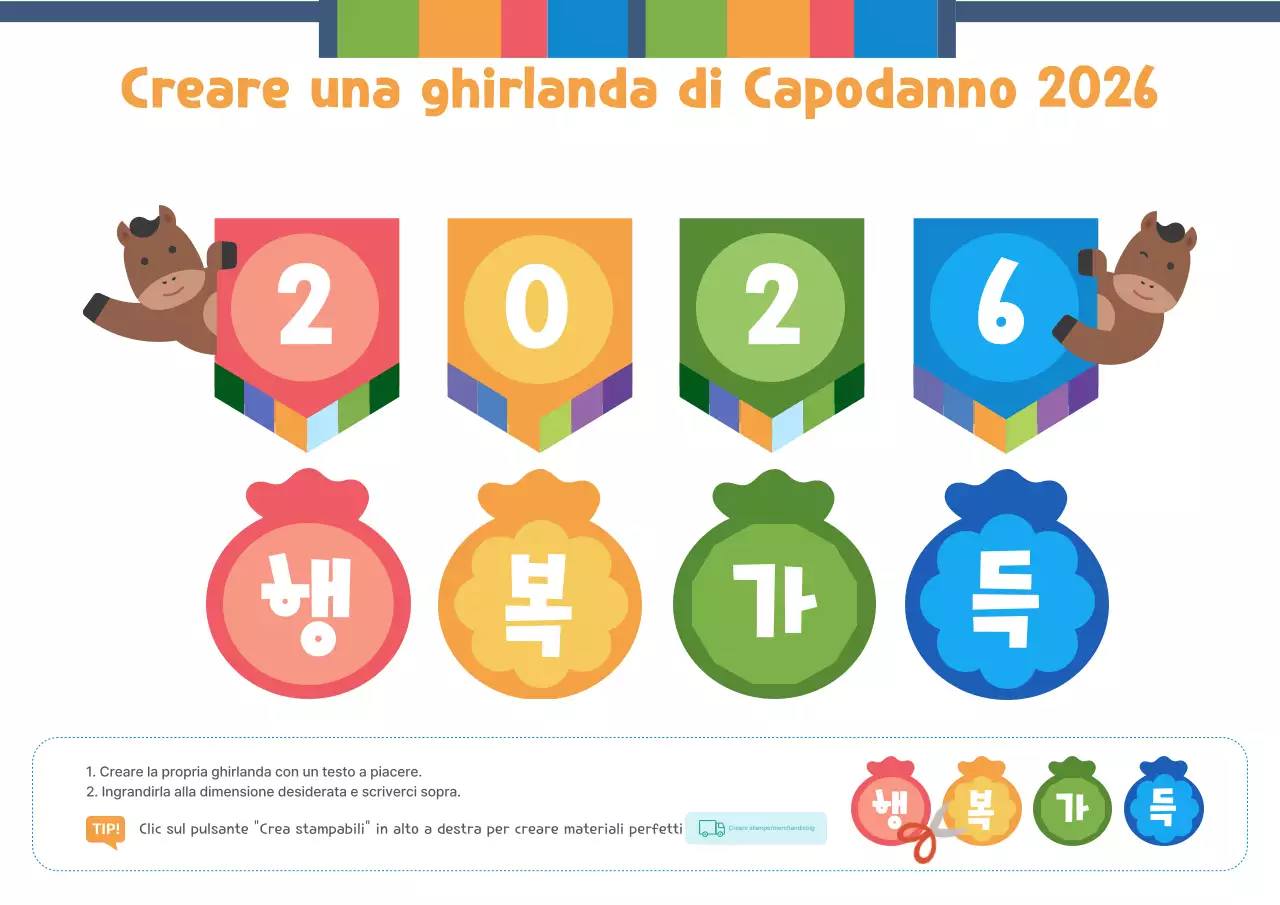 Evento di Capodanno colorato e carino