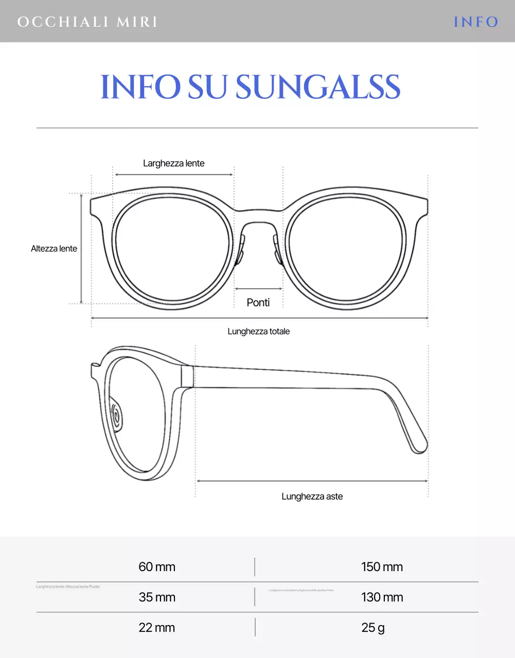 Pubblicità di occhiali da sole moderni blu