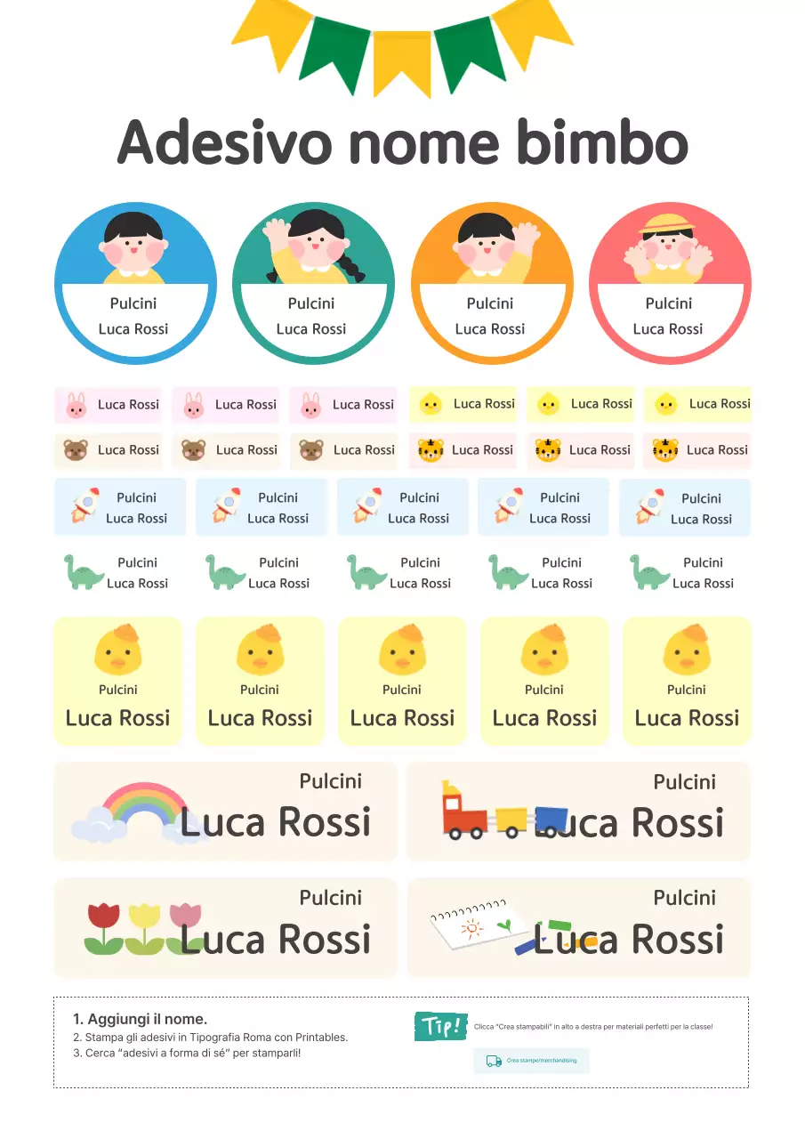 Adesivi blu per bambini carini