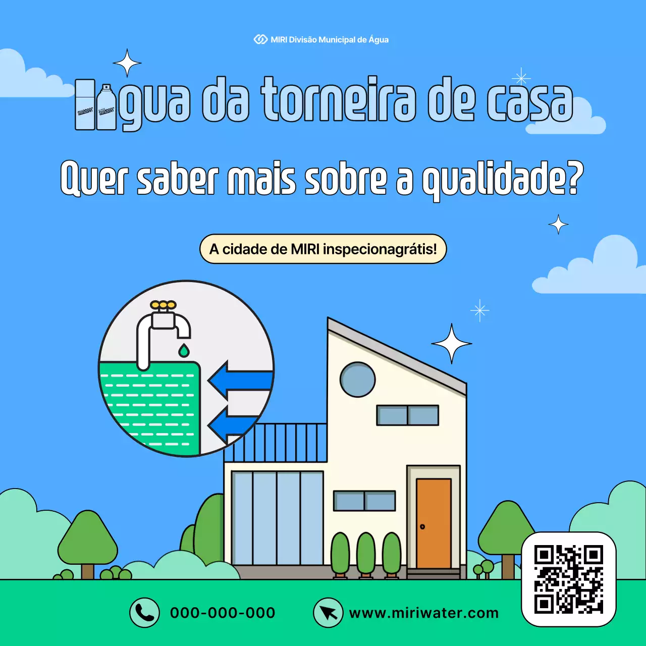Guia de teste de qualidade da água Sky Blue Simple